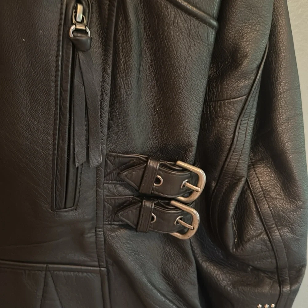 Harley-Davidson Women's Embroidered detailed with studs Black Leather Jacket - Picture 3 of 6